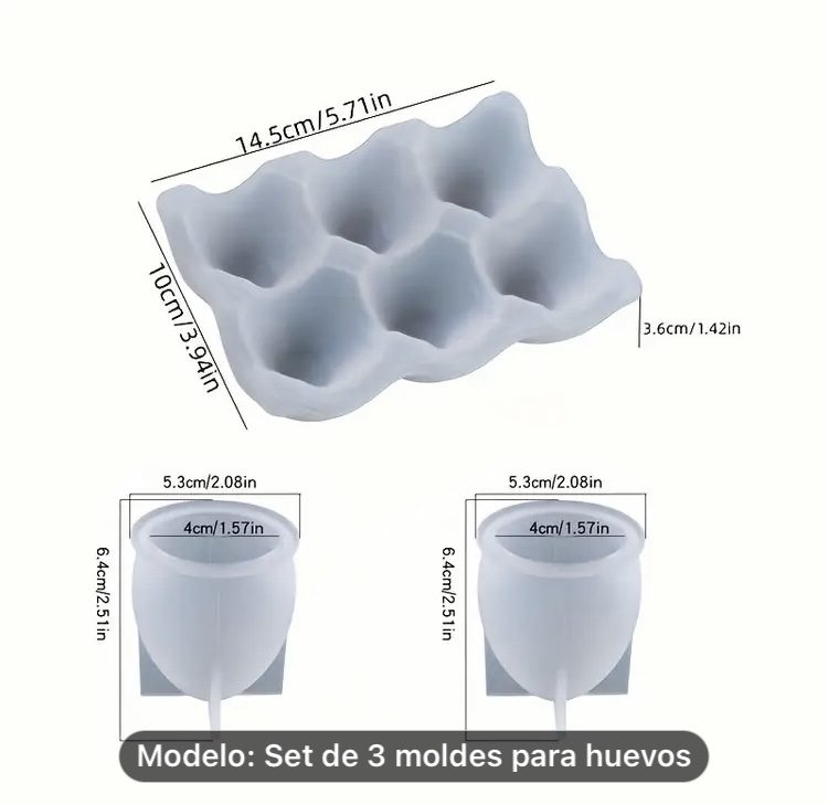 Molde BANDEJA DE HUEVOS con 2 huevos 1pack - Imagen 4